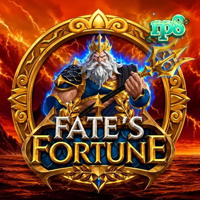 Tampilan visual slot Fate’s Fortune dengan simbol mitologi Yunani dan antarmuka yang elegan.