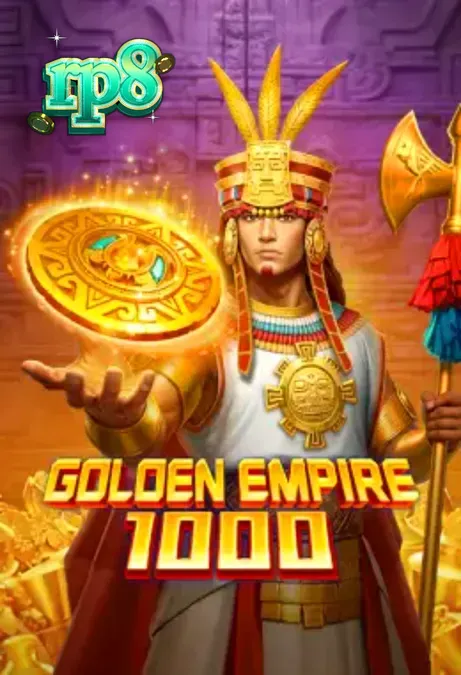 Tampilan visual slot Golden Empire 1000 dengan tema peradaban Mesoamerika dan simbol emas.